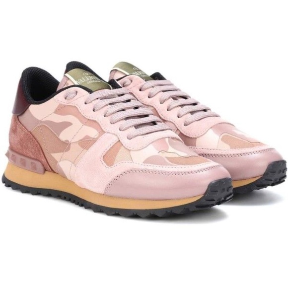 Valentino Garavani Rockstud Camouflage sneakers - Pink size 7 - Picture 1 of 13